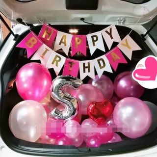 🚘ชุดลูกโป่ง🎈 เซอร์ไพร์สท้ายรถ happy birthday​