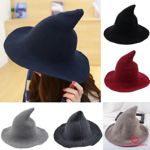 NFW♥Modern Witch Hat Made From Fashionable Sheep Wool Halloween Witch Hat NEW