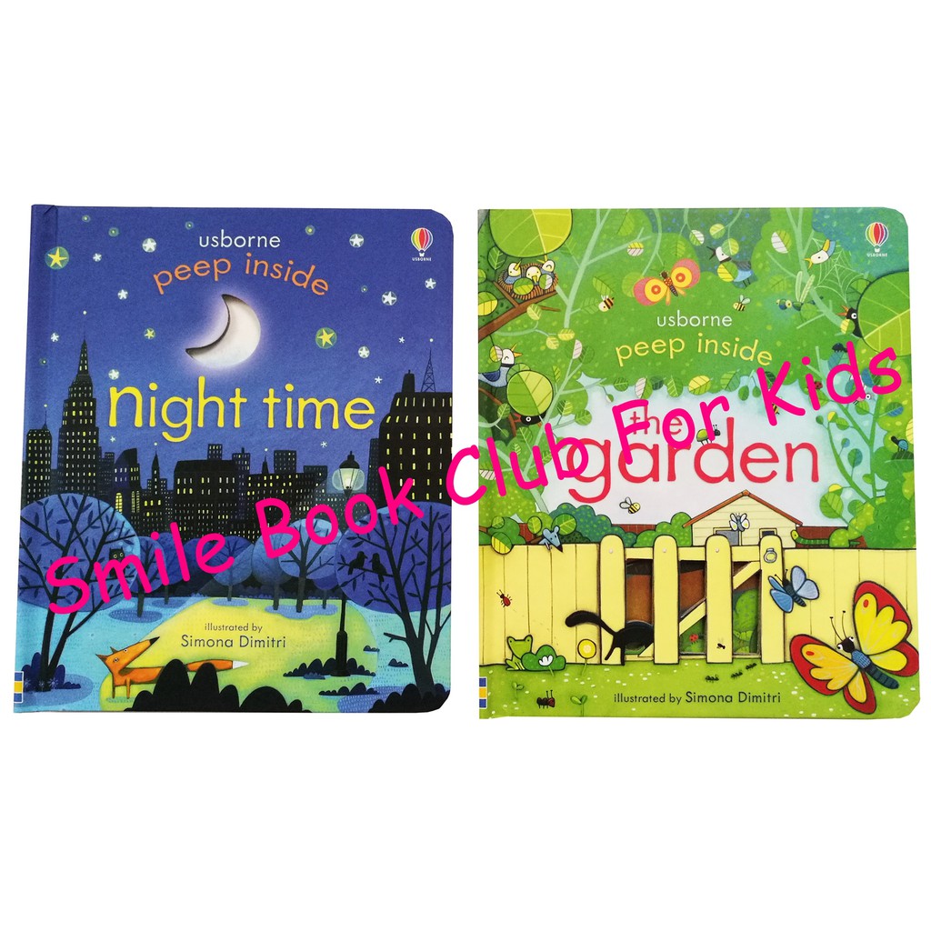 Usborne Peep Inside - Night Time / The Garden (2 Books) (หนังสือภาษาอังกฤษ นำเข้าจากอังกฤษ ของแท้ไม่ใช่ของก๊อปจีน)