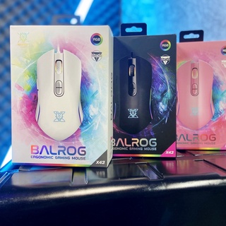 😜😜เมาส์ เมาท์เกมมิ่ง เมาส์มีสายยี่ห้อ Nubwo รุ่น X43 BALROG Ergonomic Gaming Macro Mouse