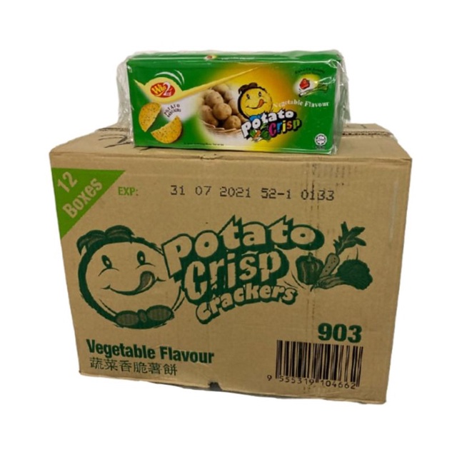 (ขายยกลัง) Win2 Potato Crackers Crisp ปังแลบลิ้น 12กล่อง/ลัง