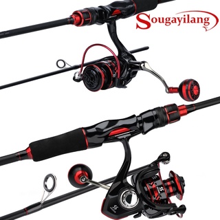 Sougayilang ชุดรอกตกปลา 1.8/2.1 ม. คันเบ็ดหมุน 2 ส่วน พร้อมที่จับ EVA 12 + 1BB รอกตกปลา