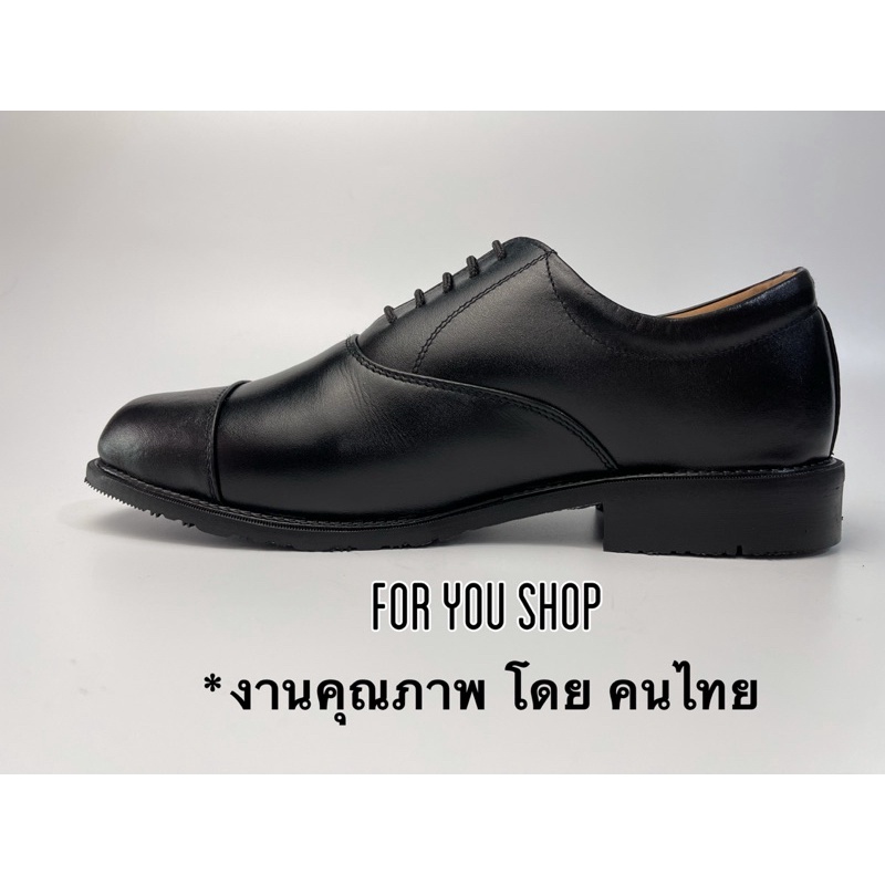 🎉[หนังแท้100%] Oxford Cap Toe รองเท้าคัชชูผู้ชาย ผูกเชือก สีดำ ใส่หล่อ ดูดี พื้นเย็บ คุณภาพ รองเท้าหนังผู้ชาย