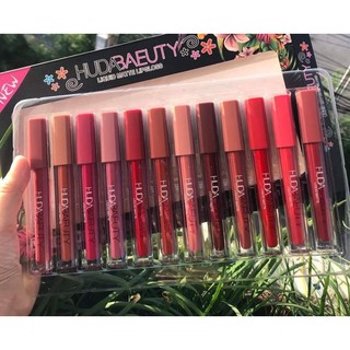 เซทลิปกลอส12เฉดสี12แท่ง Huda