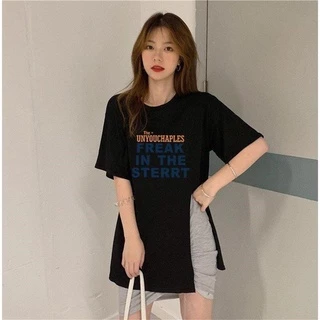 Dahong 💖 2254/2253 เสื้อผ้าสาวอวบ เสื้อยืดผ่าข้าง oversize คอกลม