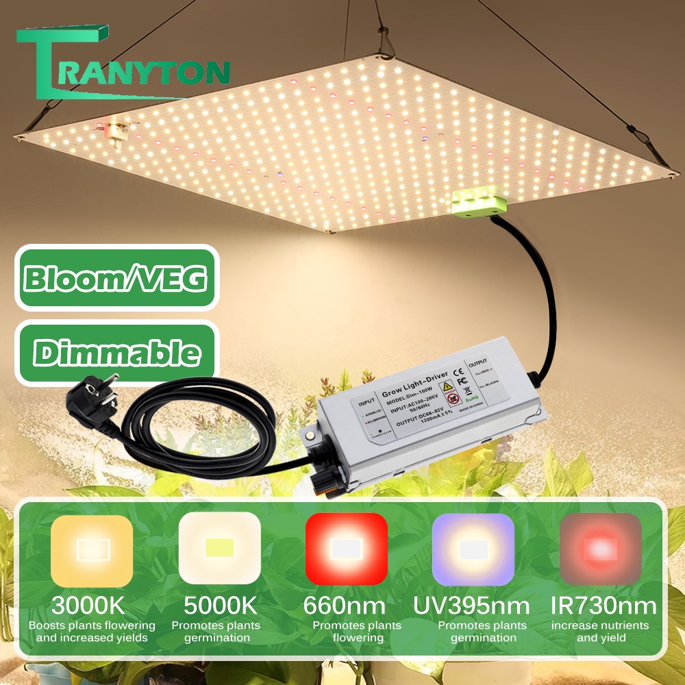 110-277V 1500W ไฟปลูกต้นไม้ SamsungLM281B IR&amp;UV Led Grow Light Full Spectrum ไฟปลูก ปรับความสว่างได้ ช่วยให้พืชโตเร็ว