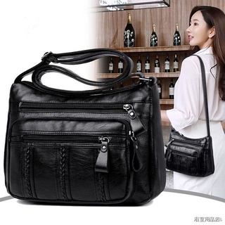 ☋[Genuine Xinyi] Women s bag 2021 new Korean Middle-aged Women s all-match one-shoulder messenger bag soft leather mothe