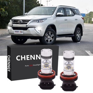 หลอดไฟตัดหมอก LED 6000K สีขาว สําหรับ Toyota Fortuner 2016 2017 2018 2019 2 ชิ้น