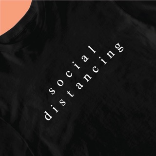 🔥Social distancing🔥 เสื้อยืด ขาว/ดำ/แดง ผ้าคอตตอน 💯 นุ่ม ใส่สบาย