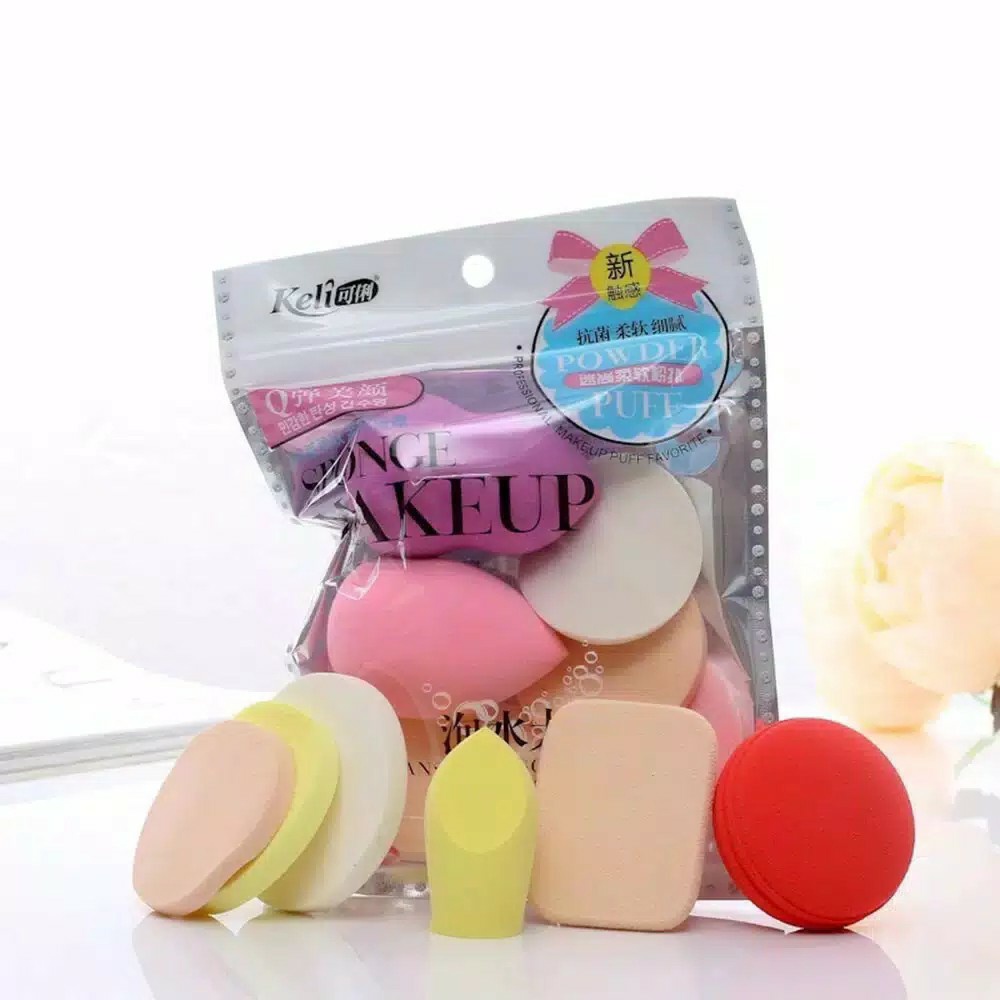 Beauty Blander Sponge 1 ชุด มี 6 ชิ้น Makeup Sponge Foundation Cleaner