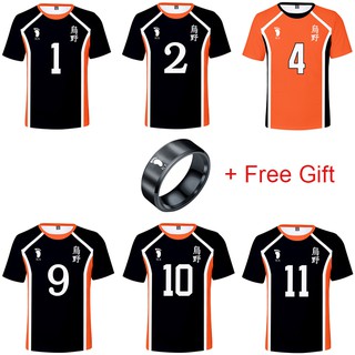 ไฮคิว!! เสื้อยืดกีฬาแขนสั้น ลายทีมชาติวอลเลย์บอล Haikyuu Karasuno Koukou Hinata Shoyo Kageyama Tobio