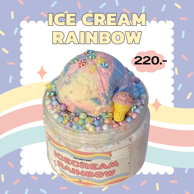 พร้อมส่ง‼️ สไลม์ DIY "🍦Icecream Rainbow🍭 (โมเดลรุ่นใหม่)" | sss slime by