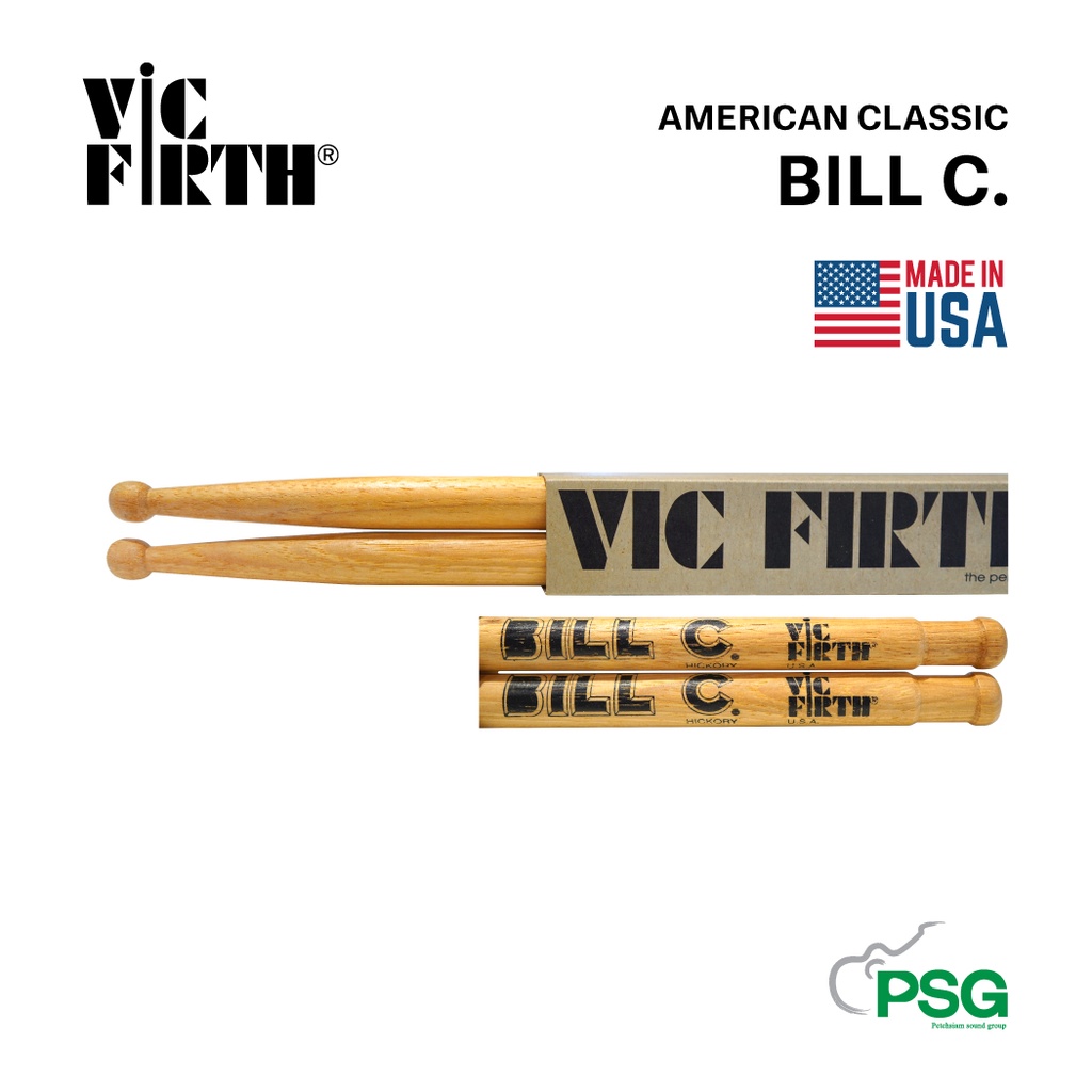 VIC FIRTH AMERICAN CLASSIC BILL C. HICKORY ( ไม้กลอง ) สินค้าสต็อกเก่า ของแท้ 100%