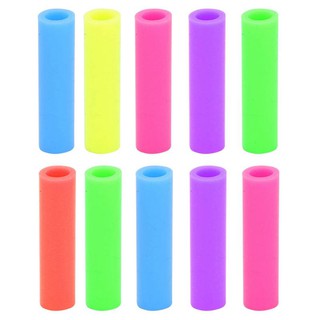 10pcs Assorted Colors Reusable Silicone Straws Tips Covers for 0.24inch 6mm Stainless Steel Drinking