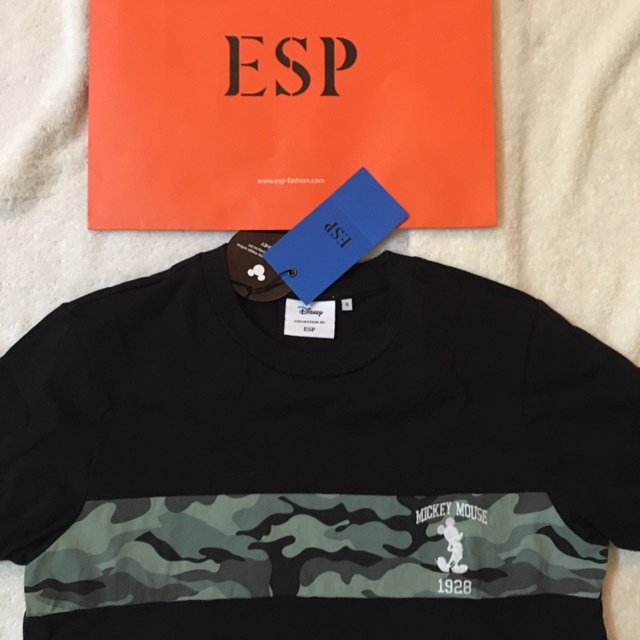 ESP เสื้อยืดแบรนด์แท้ติดป้าย