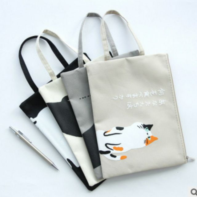[MC505] กระเป๋าใส่เอกสารขนาด A4 น่ารัก แมวเหมียว และตัวอักษร (1 ใบ ราคา 29 บาท)