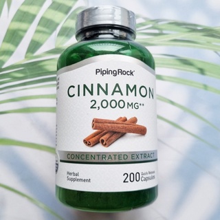 (PipingRock®) Cinnamon 2000 mg 200 Quick Release Capsules อบเชยสกัด ซินนามอน อบเชยเทศ