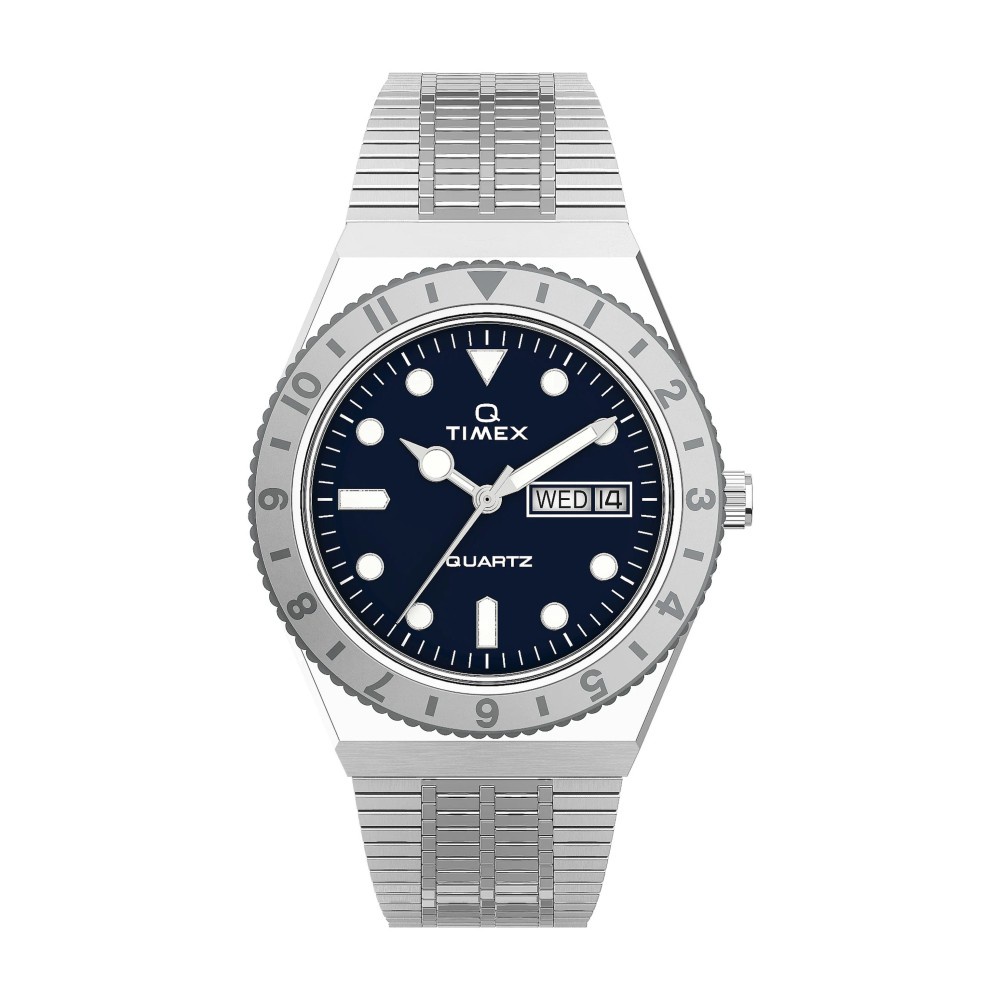 Timex TW2U95500 WOMENS Q BLUE นาฬิกาข้อมือผู้หญิง สายสแตนเลส สีเงิน หน้าปัด 36 มม.