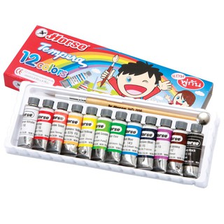 สีน้ำ 12 สี ตราม้า + ฟรีพู่กัน