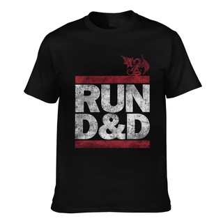 เสื้อยืด ผ้าฝ้าย พิมพ์ลายมังกร Run D D Fun Run Dmc Dungeons สําหรับผู้ชาย