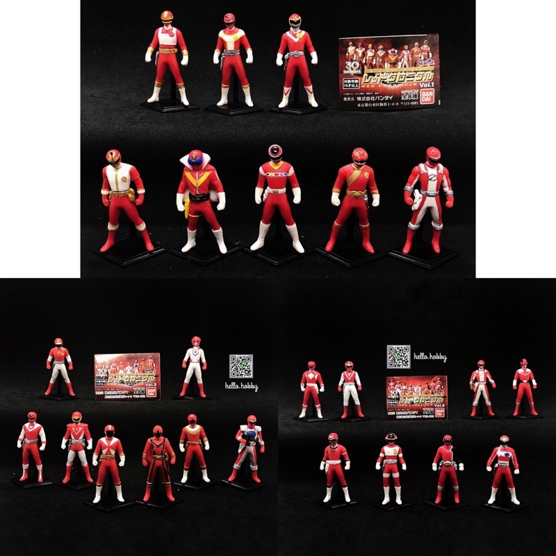 กาชาปอง Super Sentai Hero Gallery: Red Chronicle Gashapon (Set of 8)