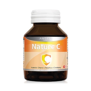 Amsel Nature C แอมเซล เนเจอร์ ซี วิตามินซี สกัดจากธรรมชาติ ต้านอนุมูลอิสระ เสริมภูมิคุ้มกัน ขนาด 60 แคปซูล (18634)