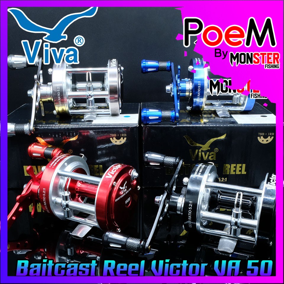 รอกตกปลา รอกเบท วีว่า VIVA BAITCAST REEL VA50 New VICTOR