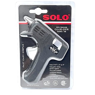 SOLOโซโล แท้100% ปืนยิงกาวร้อนGlue Gun 10W รุ่น 100 ปืนกาวแท่ง สำหรับ งานซ่อมแซม งานประดิษฐ์ งานบ้าน แถมกาวร้อน 2 แท่ง