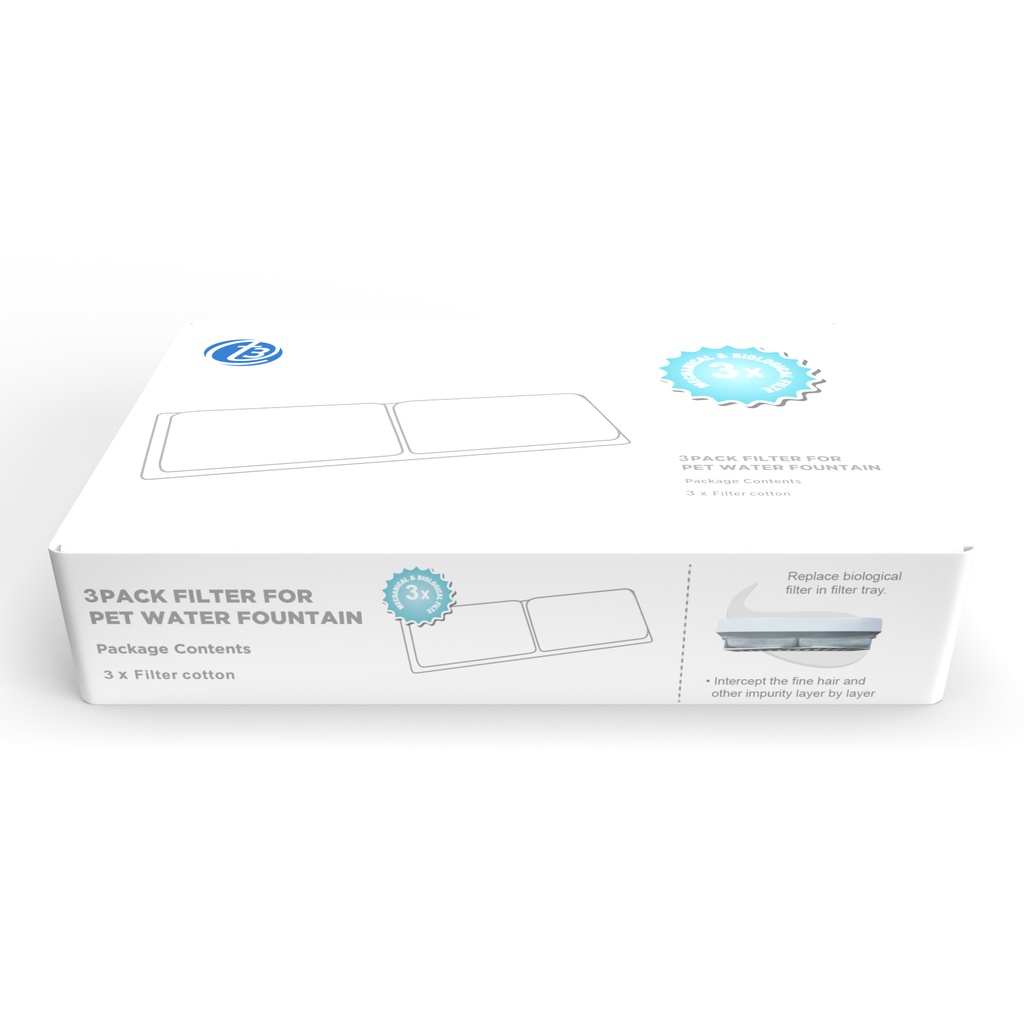 T3 Filter for Pet Water Fountain PW1 ฟิลเตอร์กรองน้ำสำหรับเครื่องให้น้ำสัตว์เลี้ยง ที่ให้น้ำแมวอัตโนมัติ