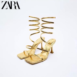 Zara ใหม่ รองเท้าส้นสูง หัวสี่เหลี่ยม ลําลอง เข้ากับทุกการแต่งกาย แฟชั่นฤดูร้อน สไตล์ยุโรป อเมริกัน สําหรับผู้หญิง 2022