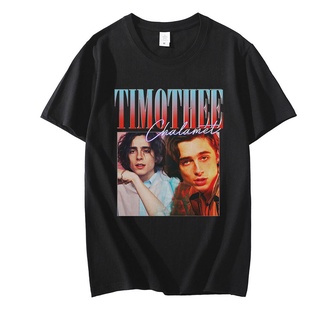 แขนสั้นcrew neckใหม่ เสื้อยืดผ้าฝ้าย 100% พิมพ์ลายกราฟฟิค Timothee Chalamet สไตล์ฮิปฮอป ฮาราจูกุ สตรีท สําหรับผู้ชาย LHZ