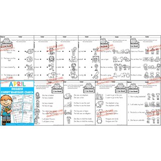 April Reading Comprehension Check (SET 1)Special Education, EFL - ESLเอกสารเรียนภาษาอังกฤษ การเรียนภาษาอังกฤษสำหรับเด็ก