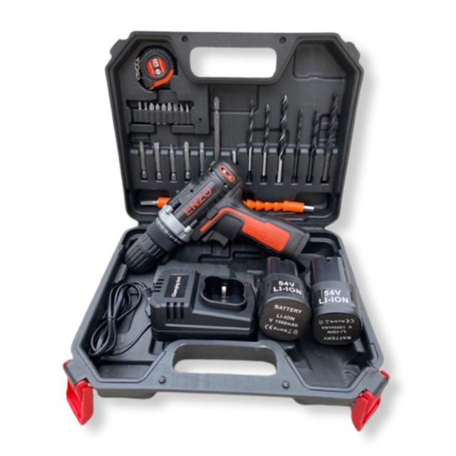 สว่านไร้สาย Enzo 54V พร้อมอุปกรณ์ ในกล่อง