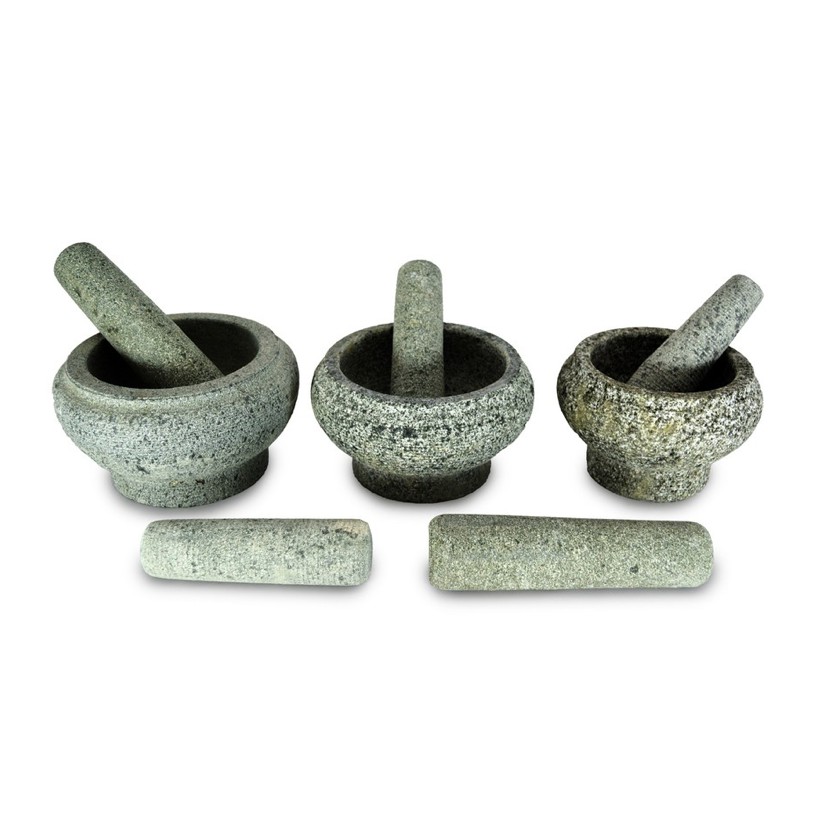 STONE MORTAR AND PESTLE / LESUNG BATU (20.5ซม., 22ซม., 25ซม. และ 30)