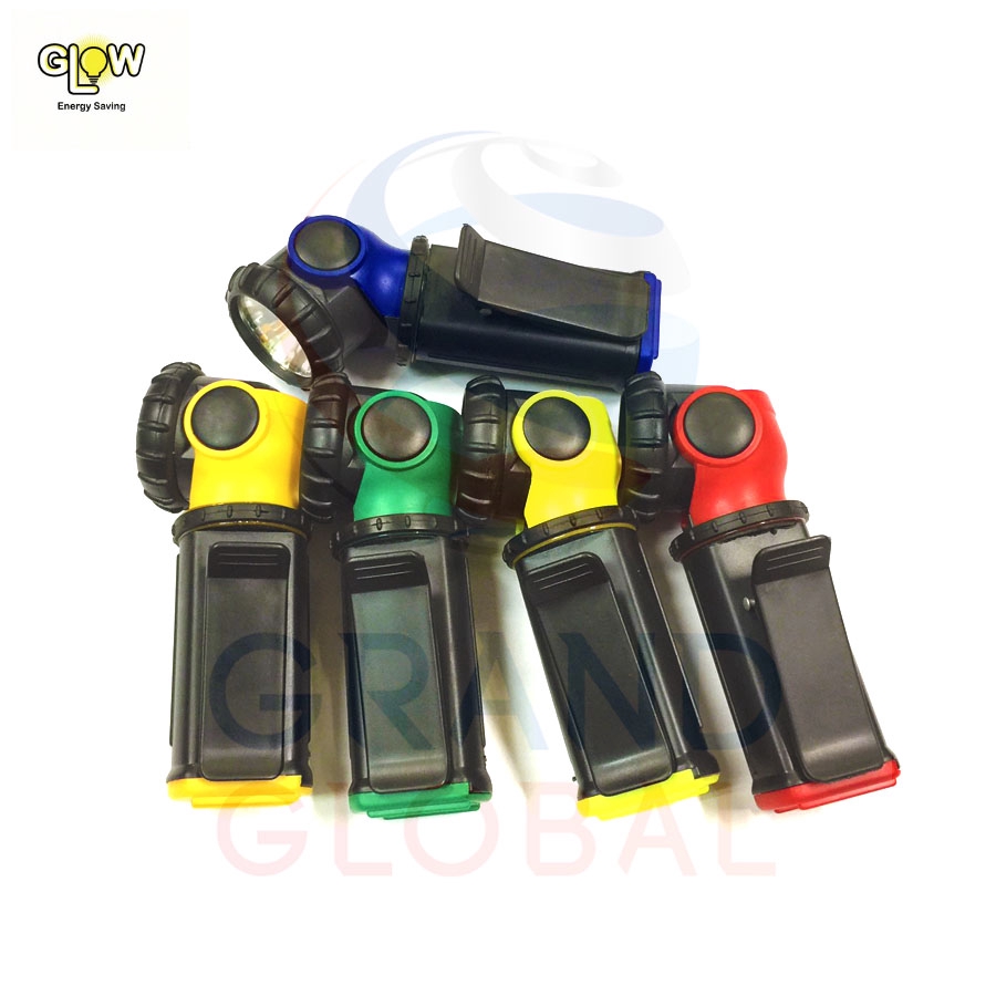 ไฟฉาย ไฟส่องสว่าง ไฟฉายพกพา มินิ แคมปิ้ง ปิคนิค Mini Flashlight With Clip ใส่ถ่านAA 2 ก้อน ขาหนีบ ปรับหัวหมุน คละสี1ชิ้น
