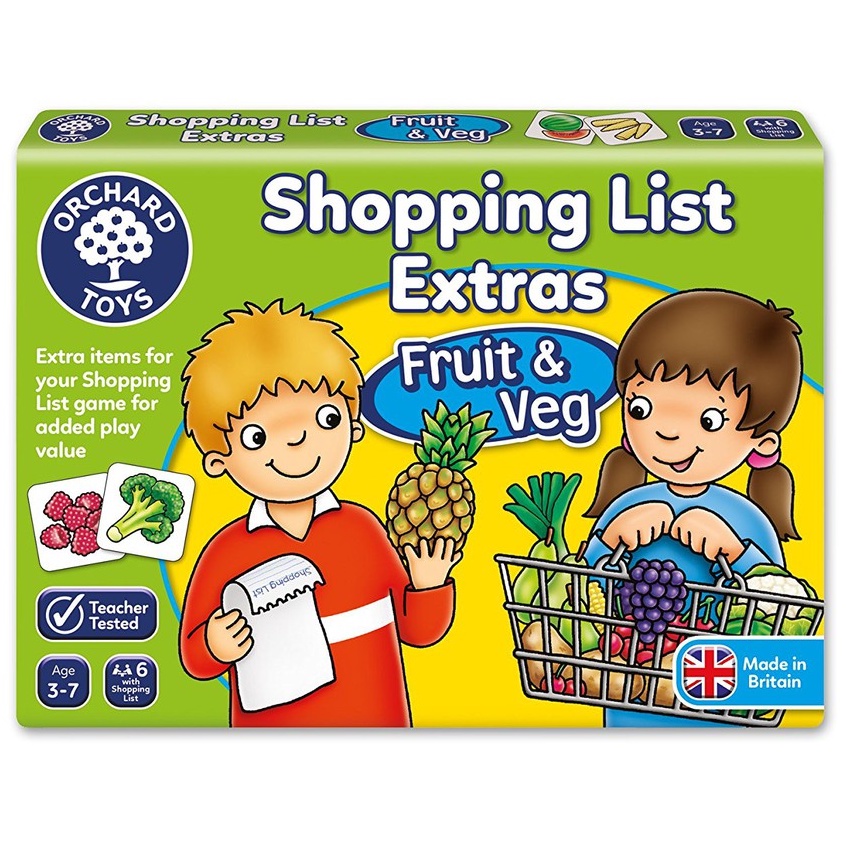 ORCHARD TOYS, Shopping List Extra-Fruit &Veg บอร์ดเกมส์เด็กจับคู่ ลิขสิทธิ์แท้ นำเข้าจากอังกฤษ 3-7ปี