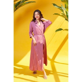 MAXI COAT สีพื้น  colorful ม่วง ชมพู ฟ้า น้ำเงิน เดรสสีสดใส เดรสสีม่วง เดรสสีน้ำเงิน เดรสสีฟ้า เดรสสีชมพู