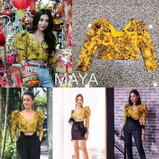 เสื้อครอป แขนพอง MAYA SHOP