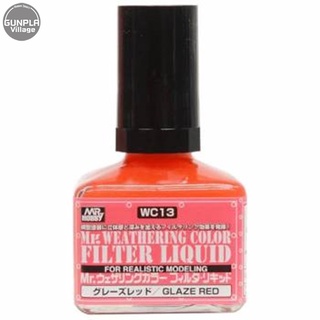 Mr.Hobby Mr.Weathering Color Filter Liquid WC13 Glaze Red 4973028739589