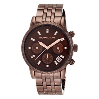 MICHAEL KROS MK5547 RITZ CHRONOGRAPH BROWN LADIES WATCHนาฬิกาแบรนด์เนมแท้100% นาฬิกาผู้หญิง ไมเคิลคอรส์ MK-025