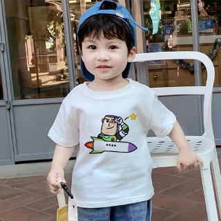 เสื้อยืด พิมพ์ลายการ์ตูน Toy Story 4 ตัวอักษร Buzz Lightyear น่ารัก ฤดูร้อน สําหรับเด็กทารกแรกเกิด