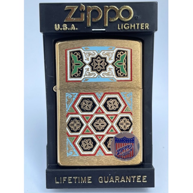 ZIPPO TOLEDO(รับประกันแท้100%)ทองเหลือง ปี1991 (ลาย2ด้าน)