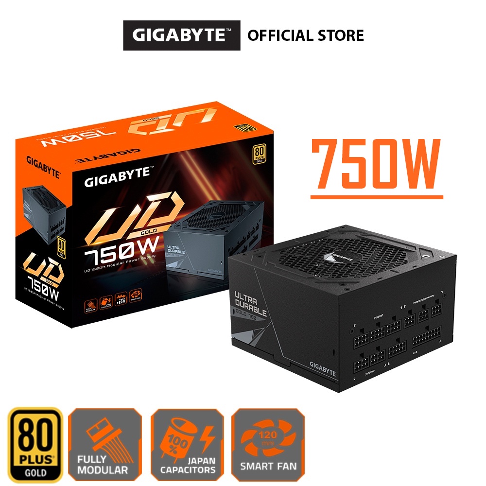 POWER SUPPLY (อุปกรณ์จ่ายไฟ) GIGABYTE UD750GM 750W UD850GM 850W (80 PLUS Gold) ประกัน 5 ปี