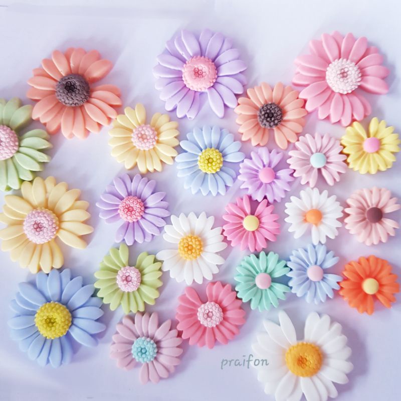มาใหม่ดอกเดซี่ขนาด ss ดอกเดซี่ 5 ขนาด 8สีพาสเทลสวยสดใส อุปกรณ์ประดับตกแต่งงานฝีมือ