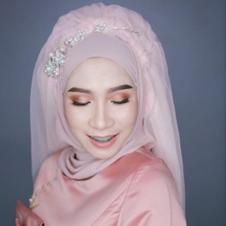 เซตผ้าคลุมเจ้าสาว(งานปักทุก+เวล+มงกุฎ) แบรนด์sunnyhijab