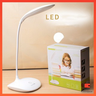 โคมไฟอ่านหนังสือ โคมไฟไร้สาย  1.8 W โคมไฟ LED มี USB  ปรับไฟ 3 ระดับ ไม่ทำร้ายดวงตา table lamp