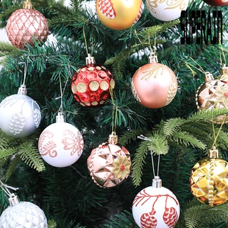 &lt;Christmas Decoration&gt; จี้ลูกบอลกลิตเตอร์ หลายแบบ กันแตก สําหรับแขวนตกแต่งต้นคริสต์มาส 8 ชิ้น