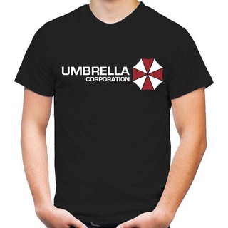 เสื้อยืดลายตัวอักษร Umbrella Corporation ค่ายเกม Resident Evil สำหรับผู้ชาย