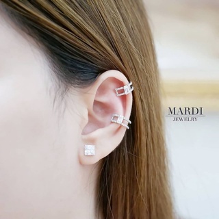 Mardi Jewelry ต่างหูหนีบ เงินแท้925 Line Square Earcuff 1 ชิ้น