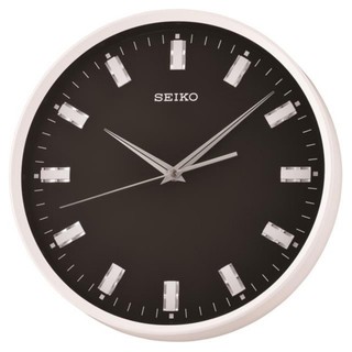 SEIKO นาฬิกาแขวน 12 นิ้ว หน้าดำขอบขาว รุ่น QXA703W